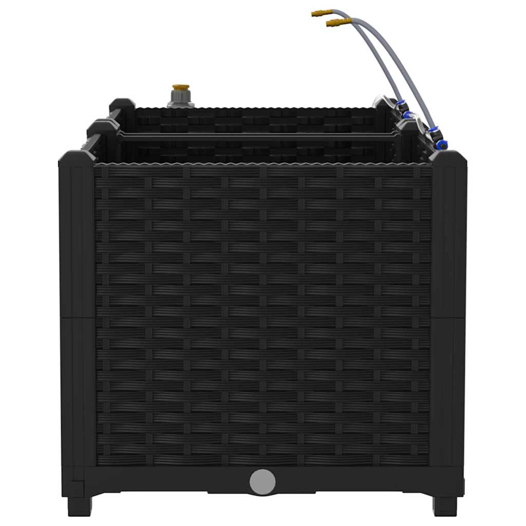 Trädgårdsplanterare 2 pcs Svart 80 x 40 x 37,5 cm Plast