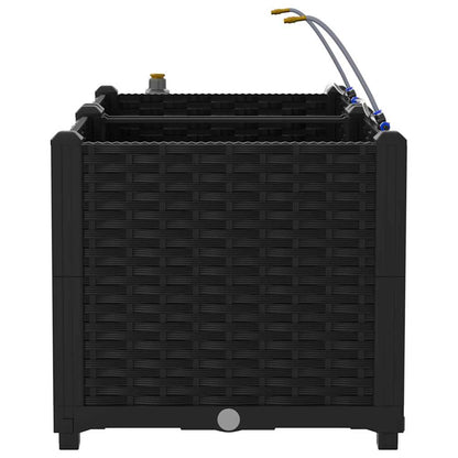 Trädgårdsplanterare 2 pcs Svart 80 x 40 x 37,5 cm Plast