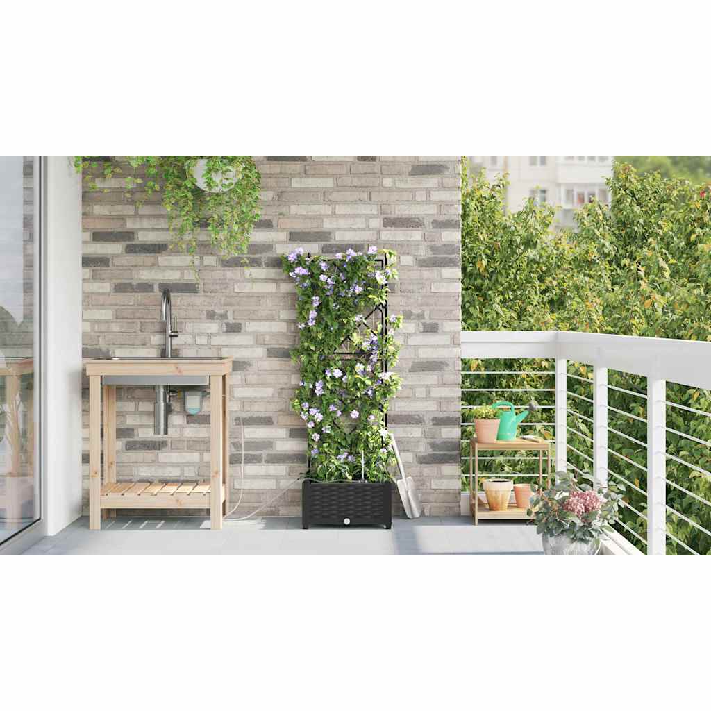 Trädgårdsplanterare Svart 40 x 40 x 126 cm Plast