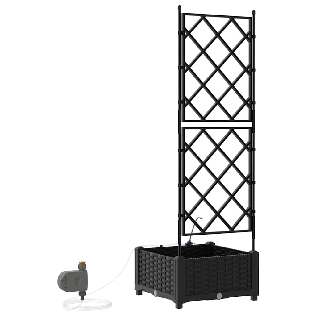 Trädgårdsplanterare Svart 40 x 40 x 126 cm Plast