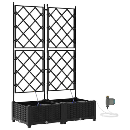 Trädgårdsplanterare 2 pcs Svart 80 x 40 x 126 cm Plast