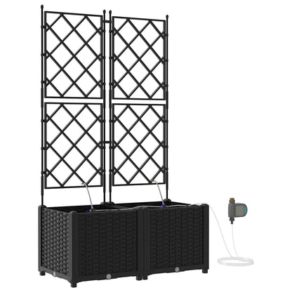 Trädgårdsplanterare 2 pcs Svart 80 x 40 x 142 cm Plast