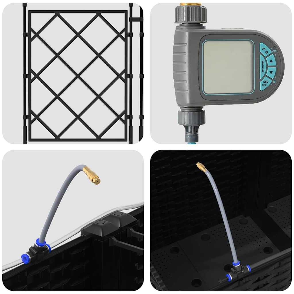 Trädgårdsplanterare 3 pcs Svart Stål