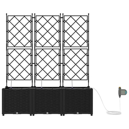 Trädgårdsplanterare 3 pcs Svart Stål