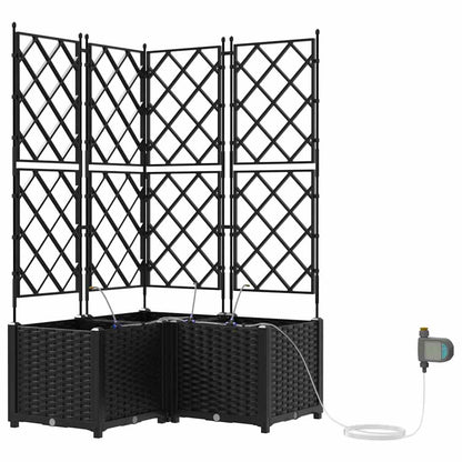 Trädgårdsplanterare 3 pcs Svart 80 x 80 x 142 cm Plast