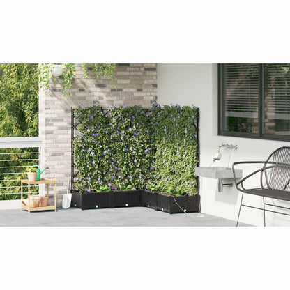 Trädgårdsplanterare 5 pcs Svart 120 x 120 x 126 cm Plast