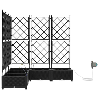 Trädgårdsplanterare 5 pcs Svart 120 x 120 x 126 cm Plast