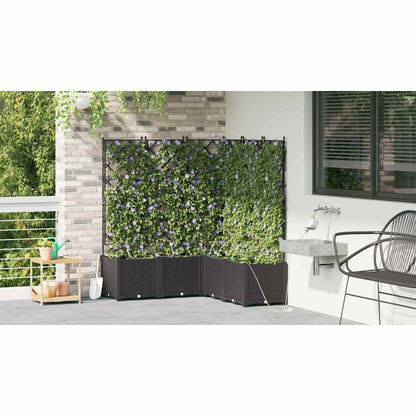 Trädgårdsplanterare 5 pcs Svart 120 x 120 x 142 cm Plast