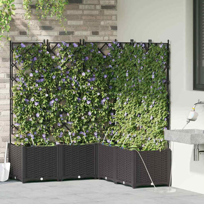 Trädgårdsplanterare 5 pcs Svart 120 x 120 x 142 cm Plast