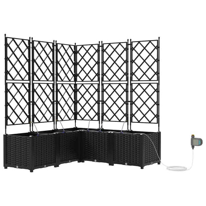 Trädgårdsplanterare 5 pcs Svart 120 x 120 x 142 cm Plast