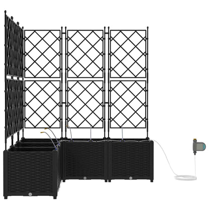 Trädgårdsplanterare 5 pcs Svart 120 x 120 x 142 cm Plast