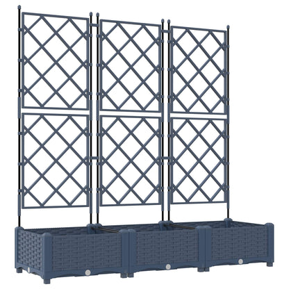 Trädgårdsplanterare 3 pcs Grå 120 x 40 x 125,5 cm Plast