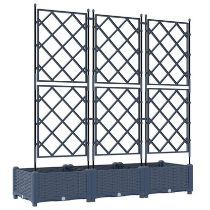Trädgårdsplanterare 3 pcs Grå 120 x 40 x 125,5 cm Plast