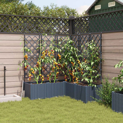 Trädgårdsplanterare 5 pcs Grå 120 x 120 x 143 cm Plast