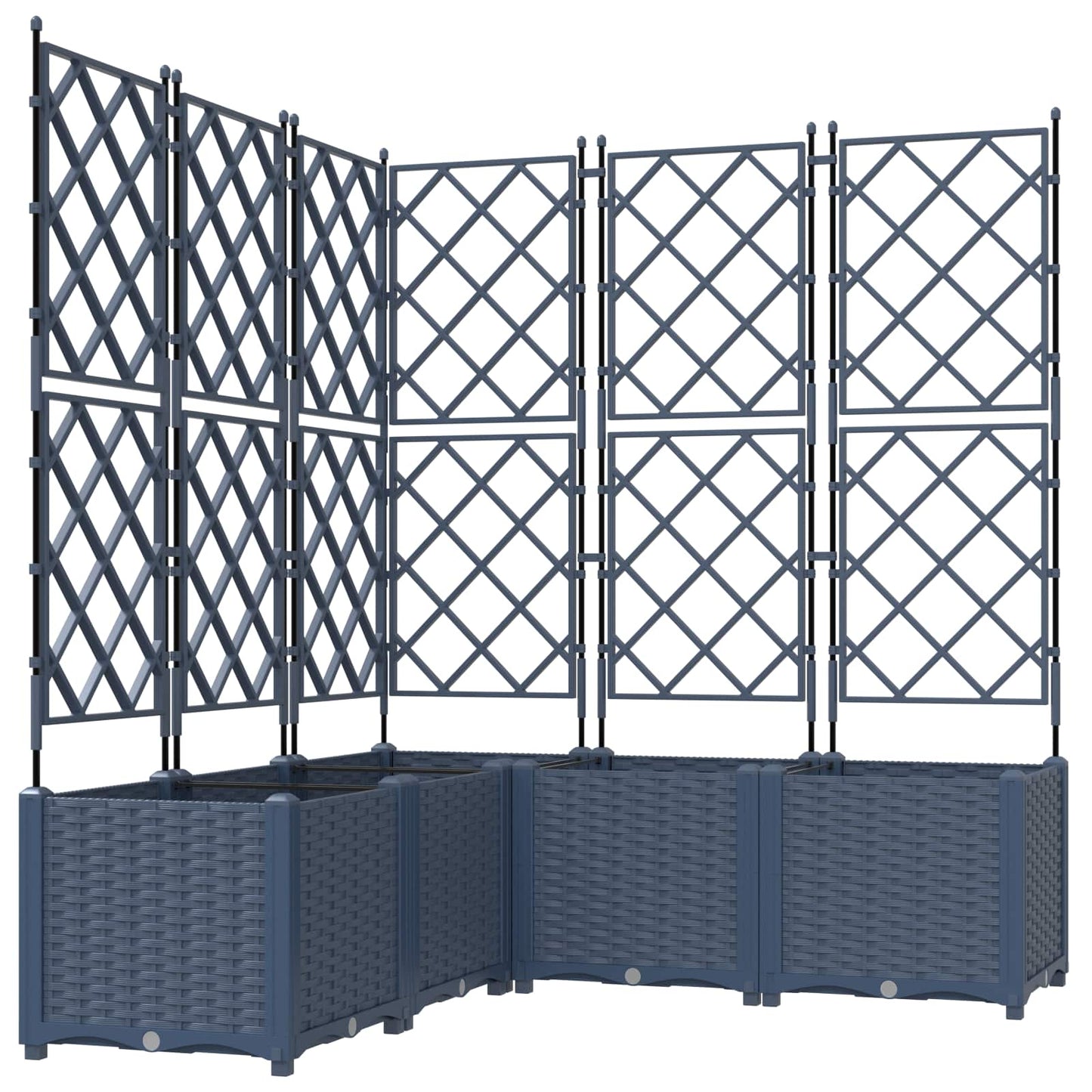 Trädgårdsplanterare 5 pcs Grå 120 x 120 x 143 cm Plast