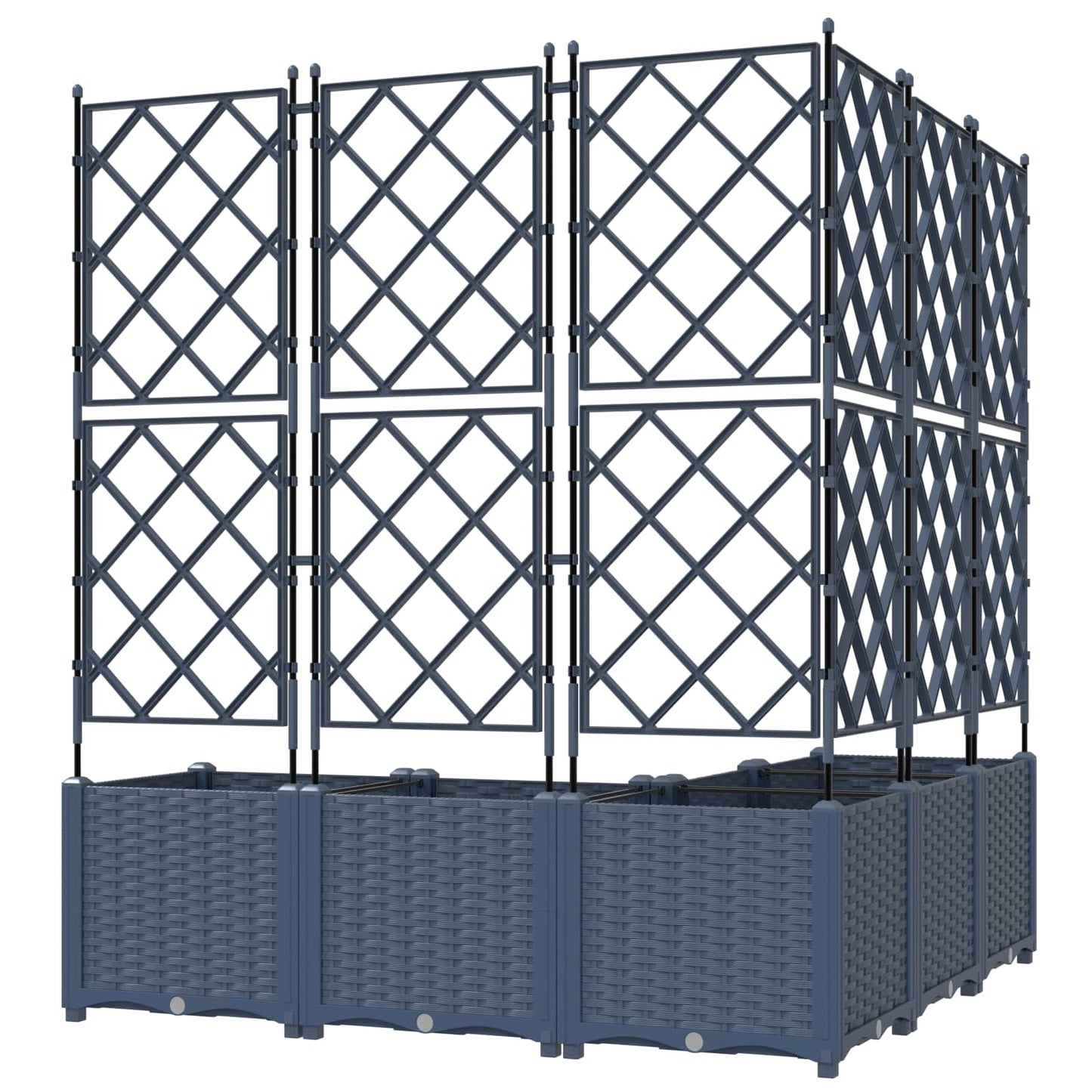Trädgårdsplanterare 5 pcs Grå 120 x 120 x 143 cm Plast