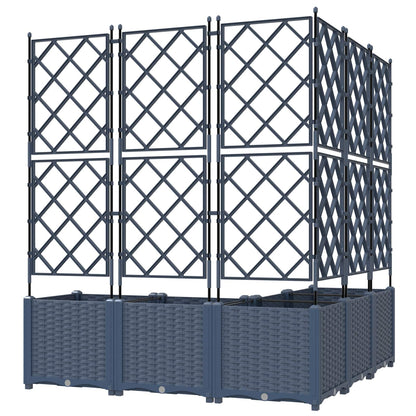 Trädgårdsplanterare 5 pcs Grå 120 x 120 x 143 cm Plast