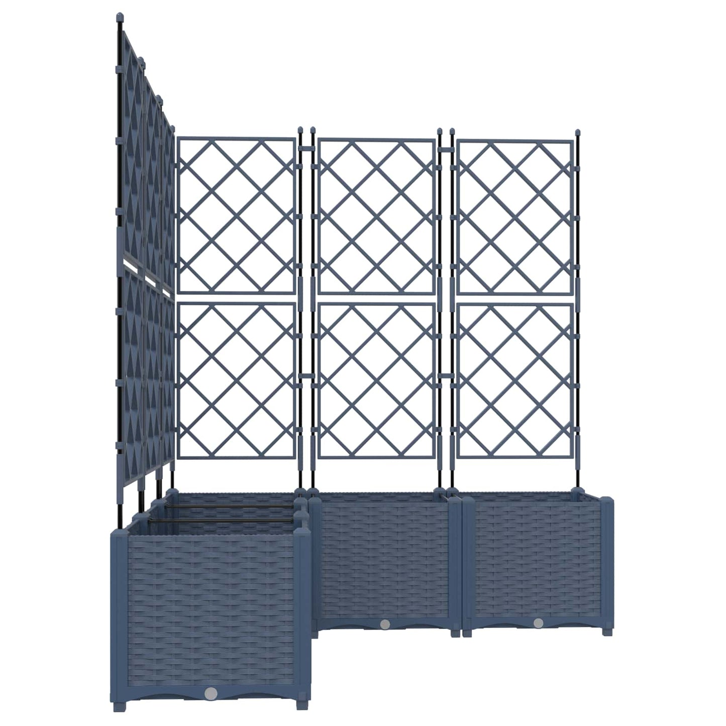 Trädgårdsplanterare 5 pcs Grå 120 x 120 x 143 cm Plast