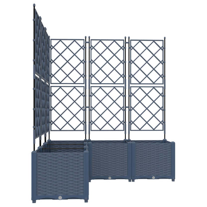 Trädgårdsplanterare 5 pcs Grå 120 x 120 x 143 cm Plast
