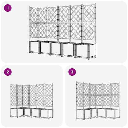 Trädgårdsplanterare 5 pcs Grå 120 x 120 x 143 cm Plast