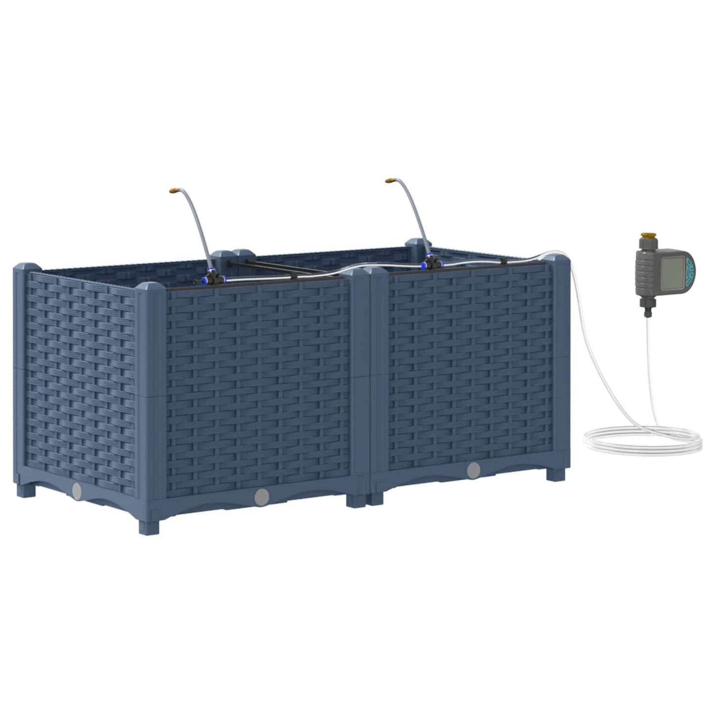 Trädgårdsplanterare 2 pcs Grå 80 x 40 x 37,5 cm Plast