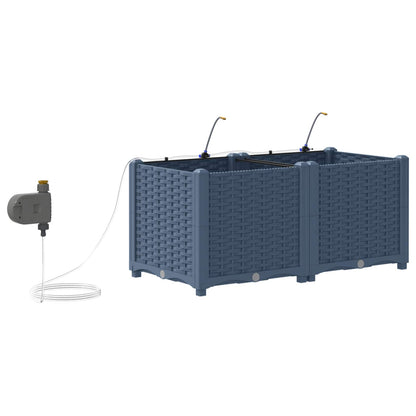Trädgårdsplanterare 2 pcs Grå 80 x 40 x 37,5 cm Plast