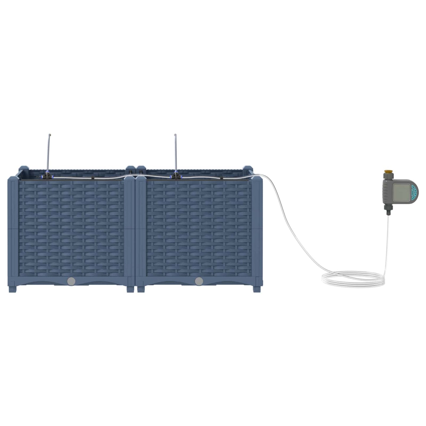 Trädgårdsplanterare 2 pcs Grå 80 x 40 x 37,5 cm Plast