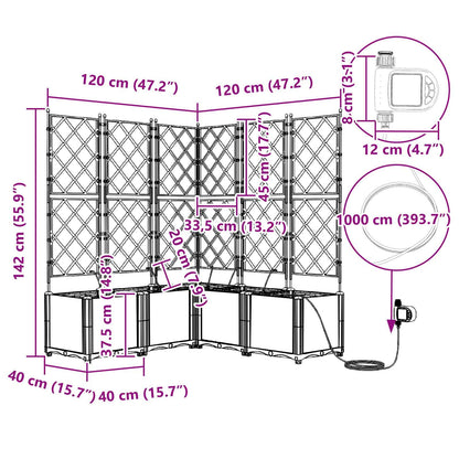Trädgårdsplanterare Grå 120 x 120 x 142 cm Stål