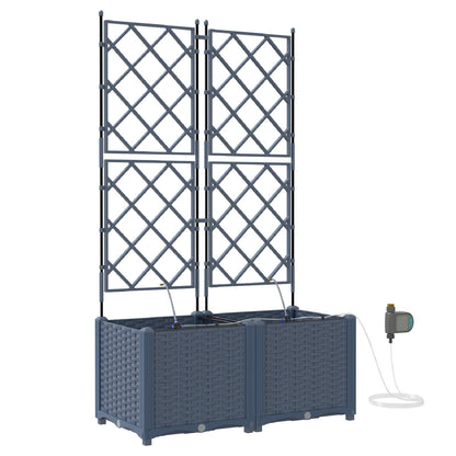 Trädgårdsplanterare 2 pcs Grå 80 x 40 x 142 cm Plast