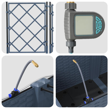 Trädgårdsplanterare 3 pcs Grå 120 x 120 x 142 cm Stål