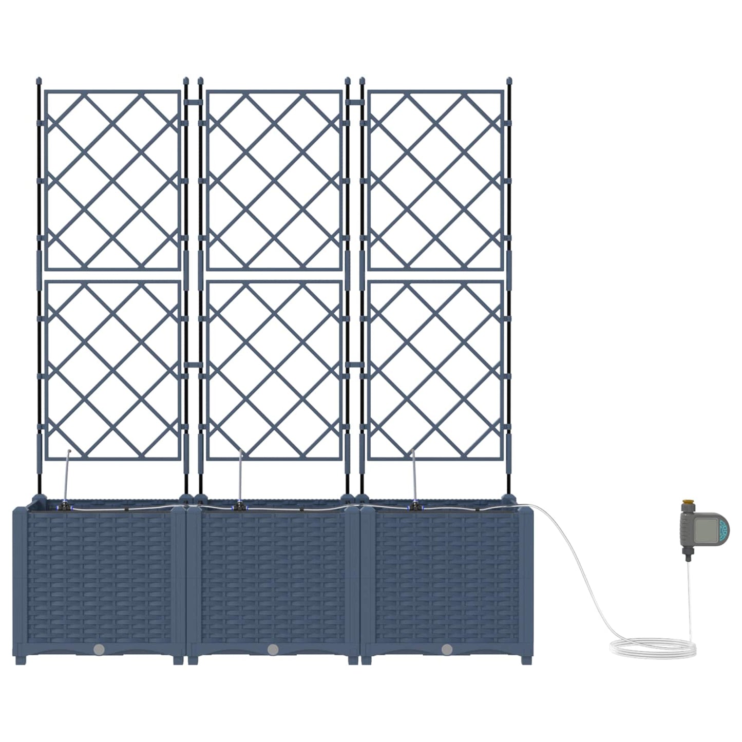 Trädgårdsplanterare 3 pcs Grå 120 x 120 x 142 cm Stål