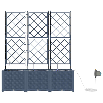 Trädgårdsplanterare 3 pcs Grå 120 x 120 x 142 cm Stål