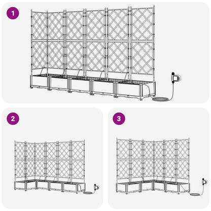 Trädgårdsplanterare 5 pcs Grå 120 x 120 x 126 cm Plast