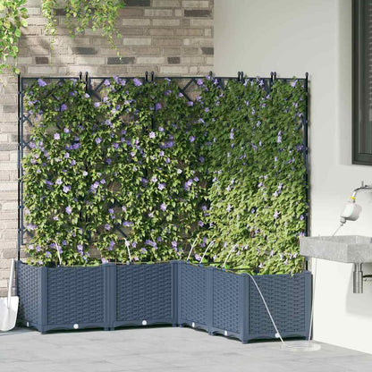 Trädgårdsplanterare 5 pcs Grå 120 x 120 x 142 cm Plast