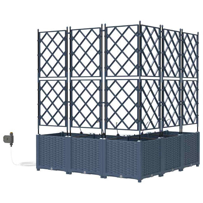 Trädgårdsplanterare 5 pcs Grå 120 x 120 x 142 cm Plast