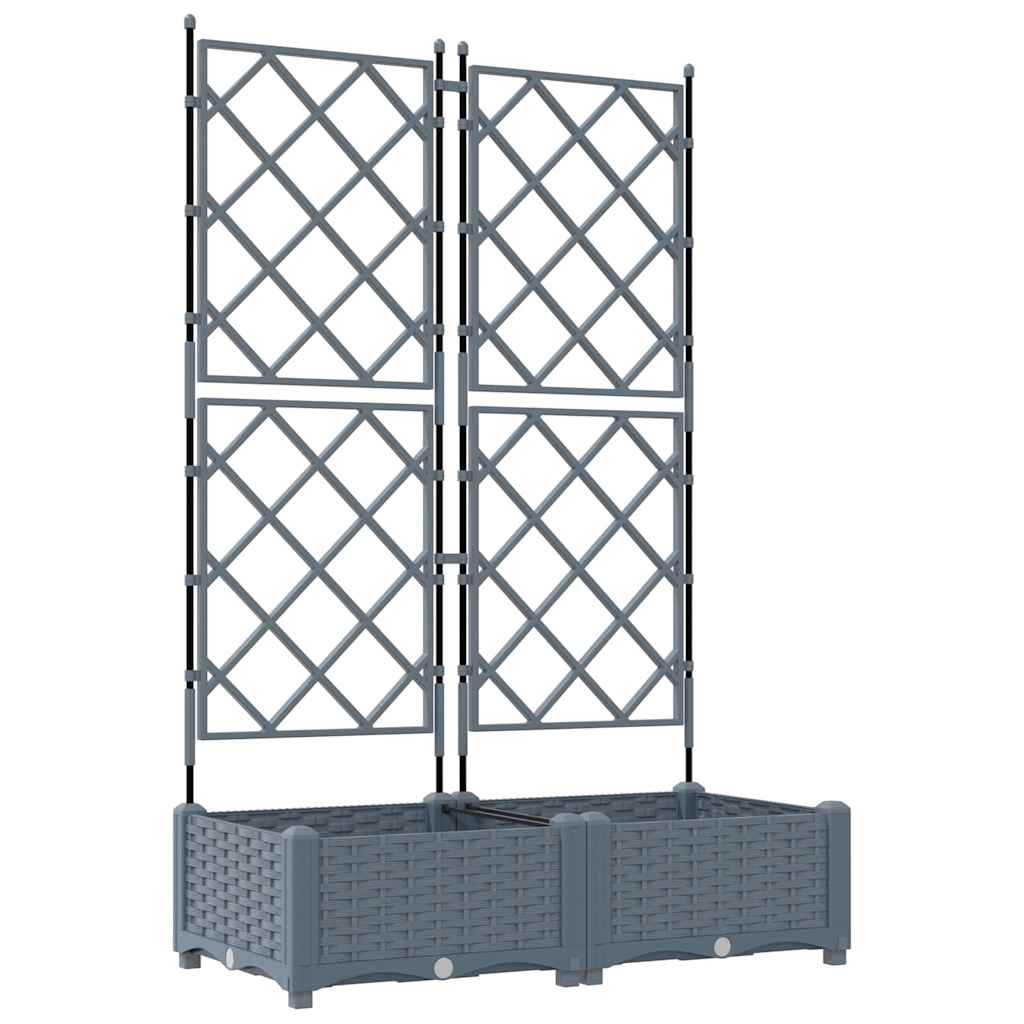 Trädgårdsplanterare 2 pcs Ljusgrå 80 x 40 x 125,5 cm Plast