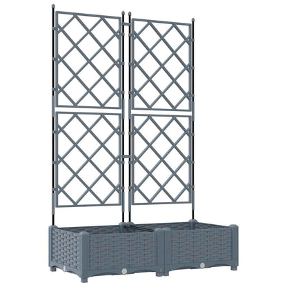 Trädgårdsplanterare 2 pcs Ljusgrå 80 x 40 x 125,5 cm Plast