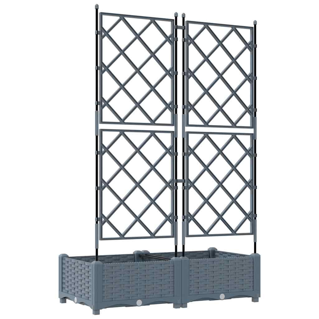 Trädgårdsplanterare 2 pcs Ljusgrå 80 x 40 x 125,5 cm Plast