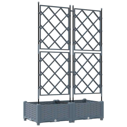 Trädgårdsplanterare 2 pcs Ljusgrå 80 x 40 x 125,5 cm Plast