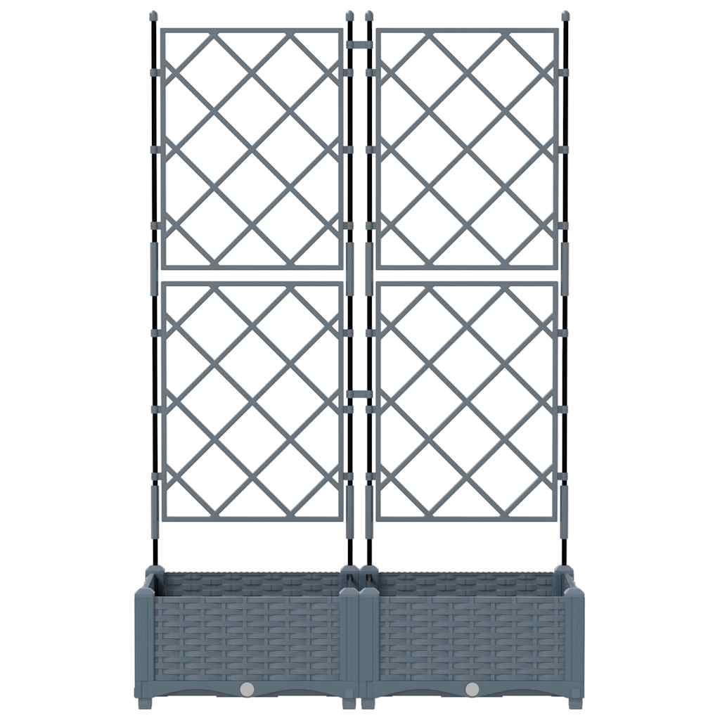 Trädgårdsplanterare 2 pcs Ljusgrå 80 x 40 x 125,5 cm Plast
