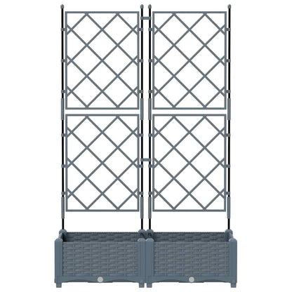 Trädgårdsplanterare 2 pcs Ljusgrå 80 x 40 x 125,5 cm Plast