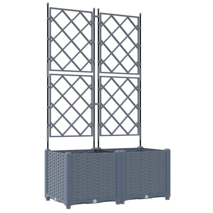 Trädgårdsplanterare 2 pcs Ljusgrå 80 x 40 x 143 cm Plast