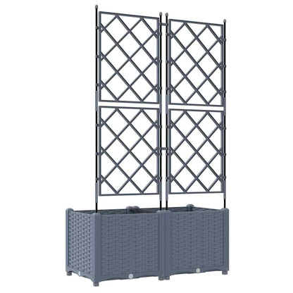 Trädgårdsplanterare 2 pcs Ljusgrå 80 x 40 x 143 cm Plast