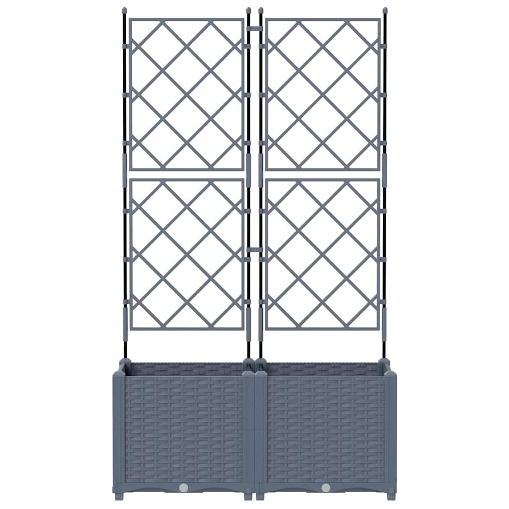 Trädgårdsplanterare 2 pcs Ljusgrå 80 x 40 x 143 cm Plast