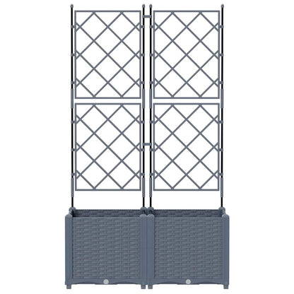 Trädgårdsplanterare 2 pcs Ljusgrå 80 x 40 x 143 cm Plast