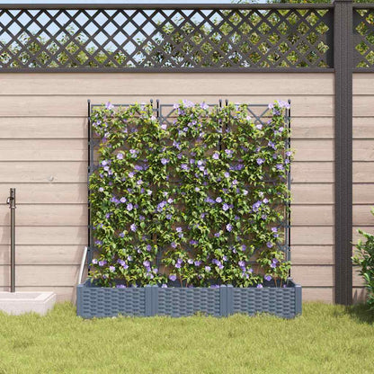 Trädgårdsplanterare 3 pcs Ljusgrå 120 x 40 x 125,5 cm Plast