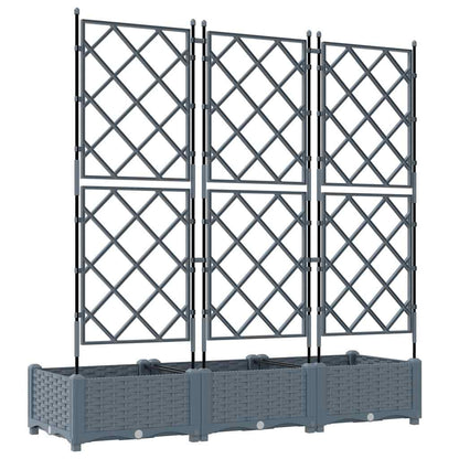 Trädgårdsplanterare 3 pcs Ljusgrå 120 x 40 x 125,5 cm Plast