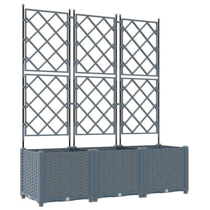 Trädgårdsplanterare 3 pcs Ljusgrå 120 x 40 x 143 cm Plast