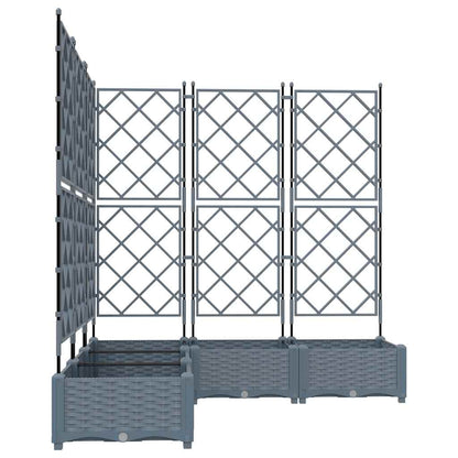 Trädgårdsplanterare 5 pcs Ljusgrå 120 x 120 x 125,5 cm Plast