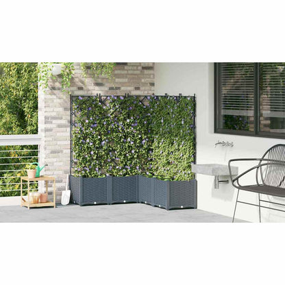 Trädgårdsplanterare 5 pcs Ljusgrå 120 x 120 x 143 cm Plast